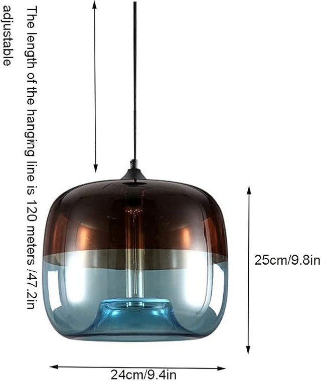 Vintage Industrial Pendant Light – Colorful Shade - photo 3