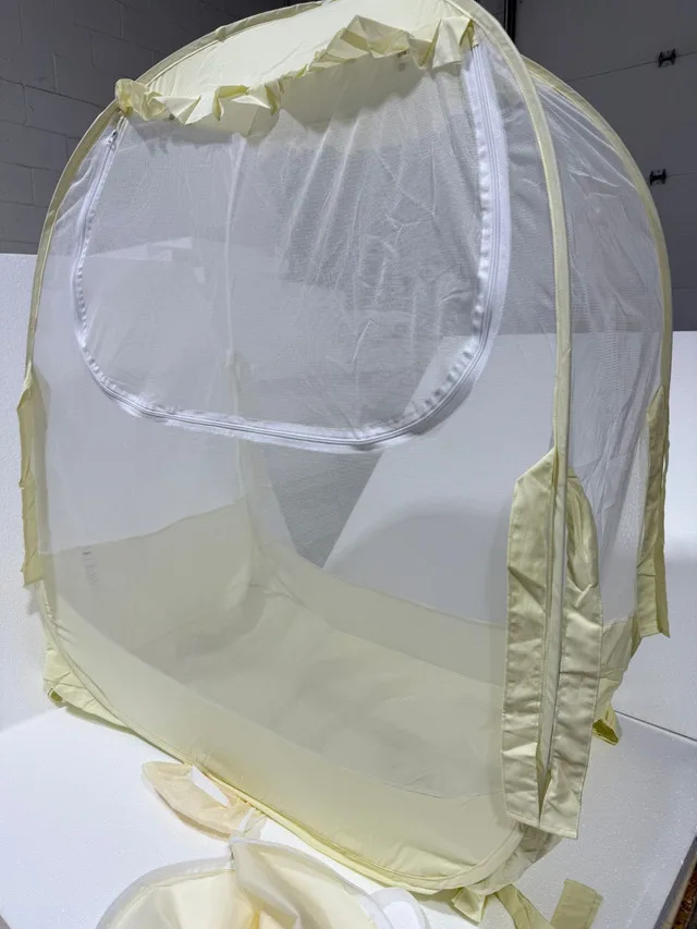 Baby Crib Pop-Up Tent – Yellow, Mesh Safety Canopy thumbnail