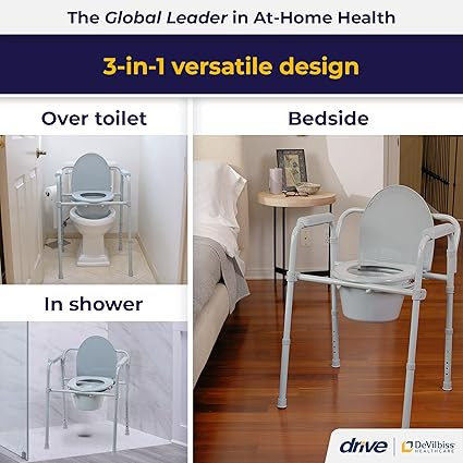 Drive Medical 11148-1 Folding Bedside Commode Chair - photo 5