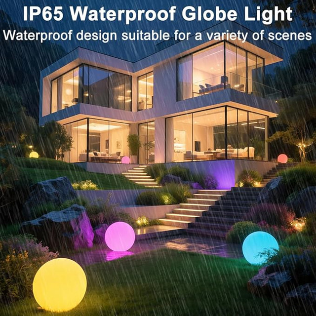 16" RGB LED Globe Light Outdoor/Indoor Color Changing Ball - photo 4