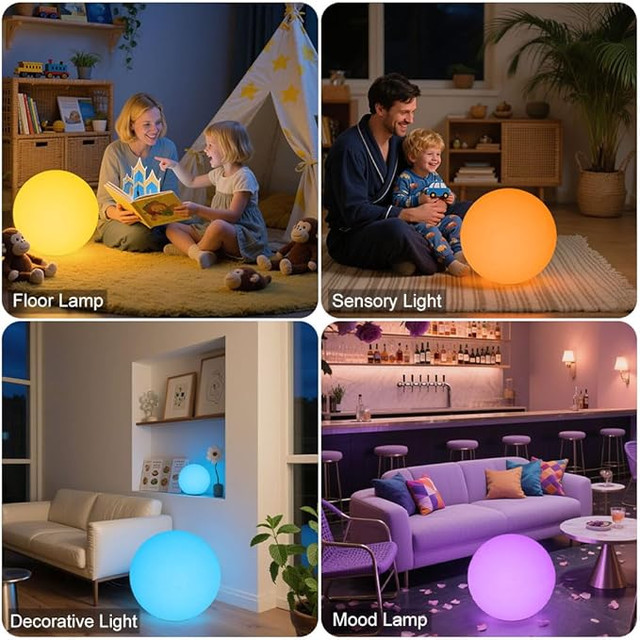 16" RGB LED Globe Light Outdoor/Indoor Color Changing Ball - photo 5