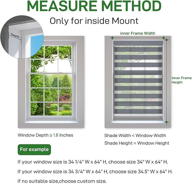 Grey Zebra Shades No Drill Blinds 34" W x 72" H – Cordless