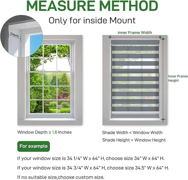 Grey Zebra Shades No Drill Blinds 34" W x 72" H – Cordless thumbnail