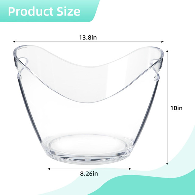Extra Large Party Beverage Bucket Acrylic Ice Bucket Cocktail - photo 2