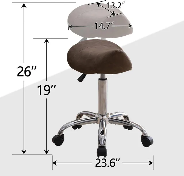 FIRAVOE Saddle Stool – Swivel Rolling Stool thumbnail
