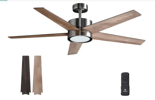 52” Ceiling Fan with Light – Remote Control | Open Box New - photo 2