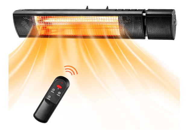 1500W Electric Patio Heater – Infrared, Remote, Wall New open
