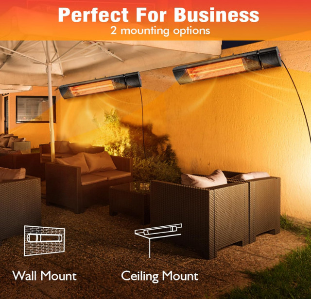 1500W Electric Patio Heater – Infrared, Remote, Wall New open - photo 4