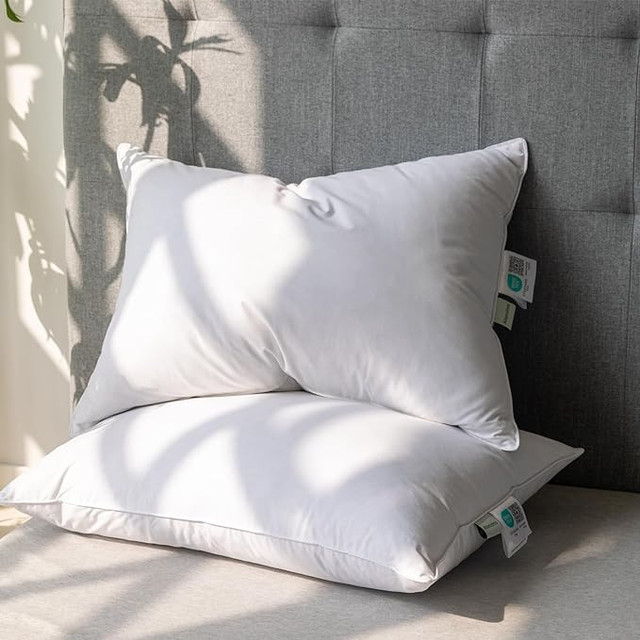 Goose Feather Down Pillows King Size Set of 2 Hotel