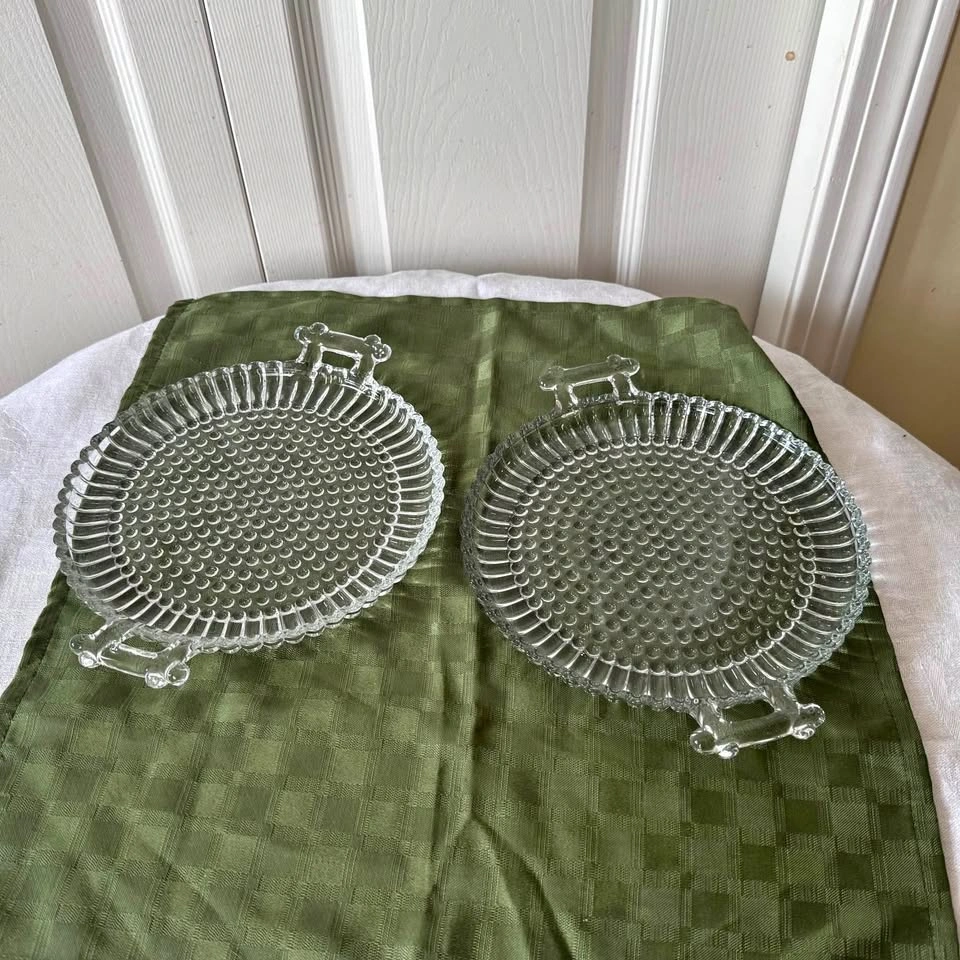 Vintage bubble glass plates