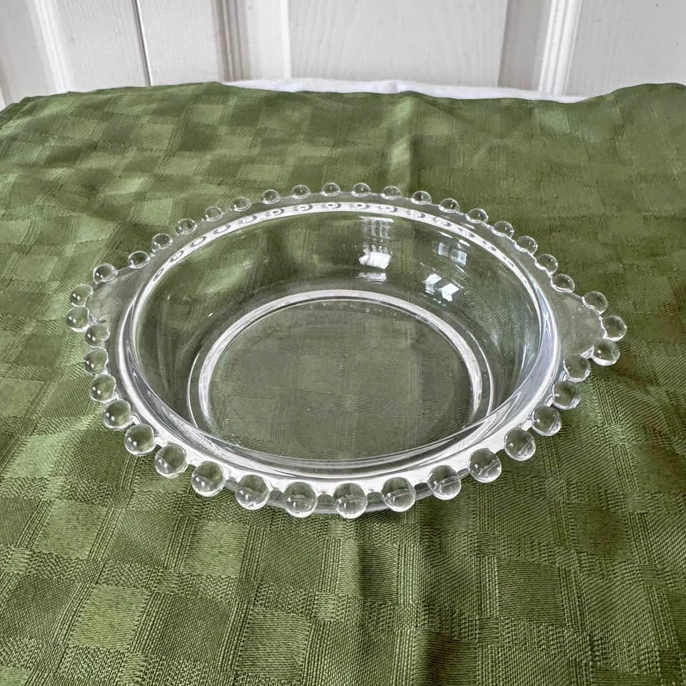 Vintage hobnail rim glass plate