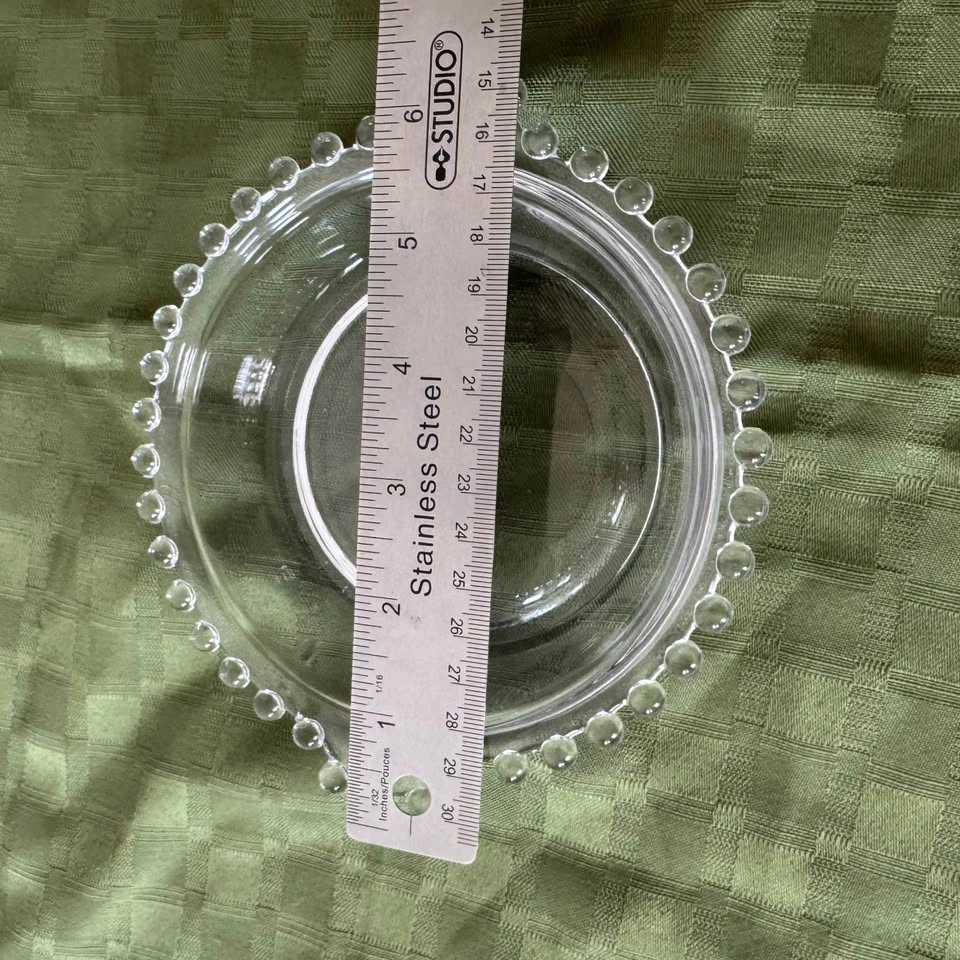 Vintage hobnail rim glass plate - photo 4