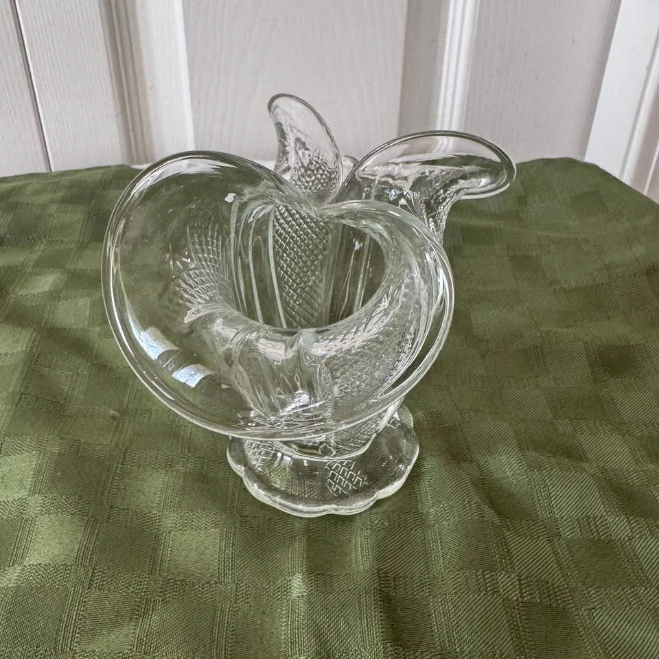 Antique Hand blown crystal glass flower basket - photo 2