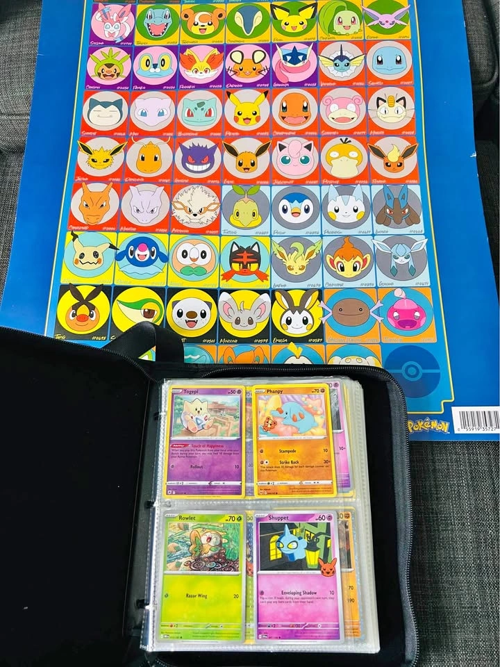 Pokémon Card Album + 56 Cards + FREE Poster ⚡