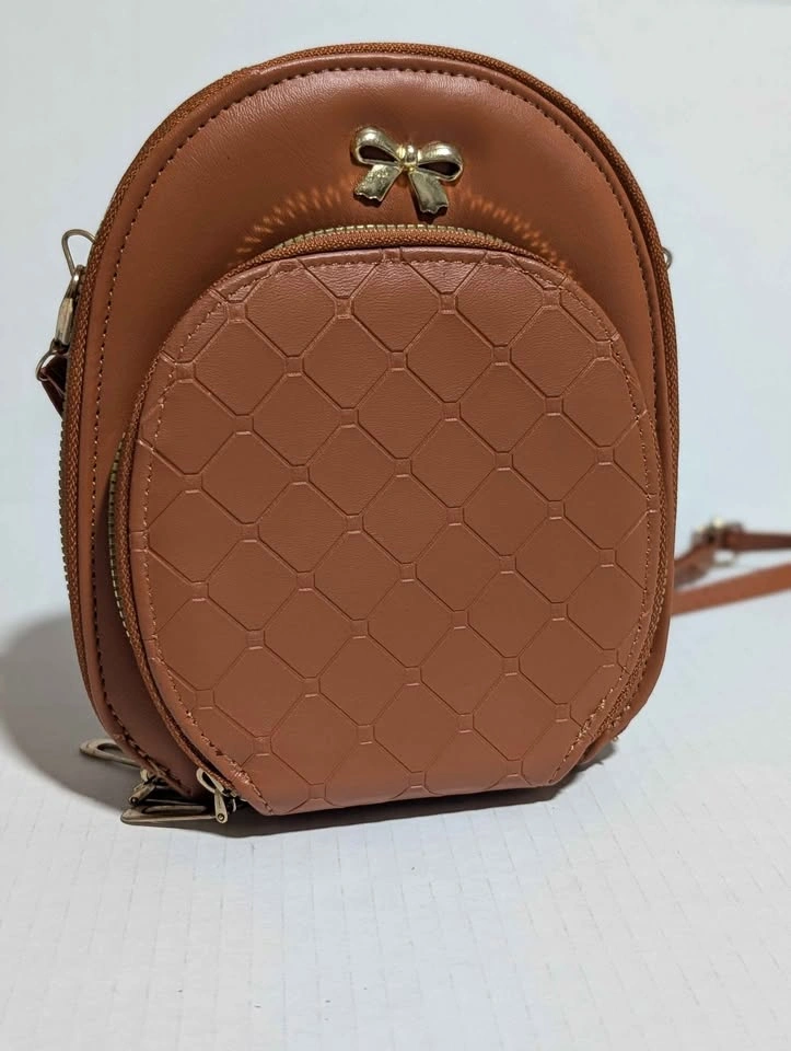 Brown Faux Leather Bow Crossbody Bag - photo 3