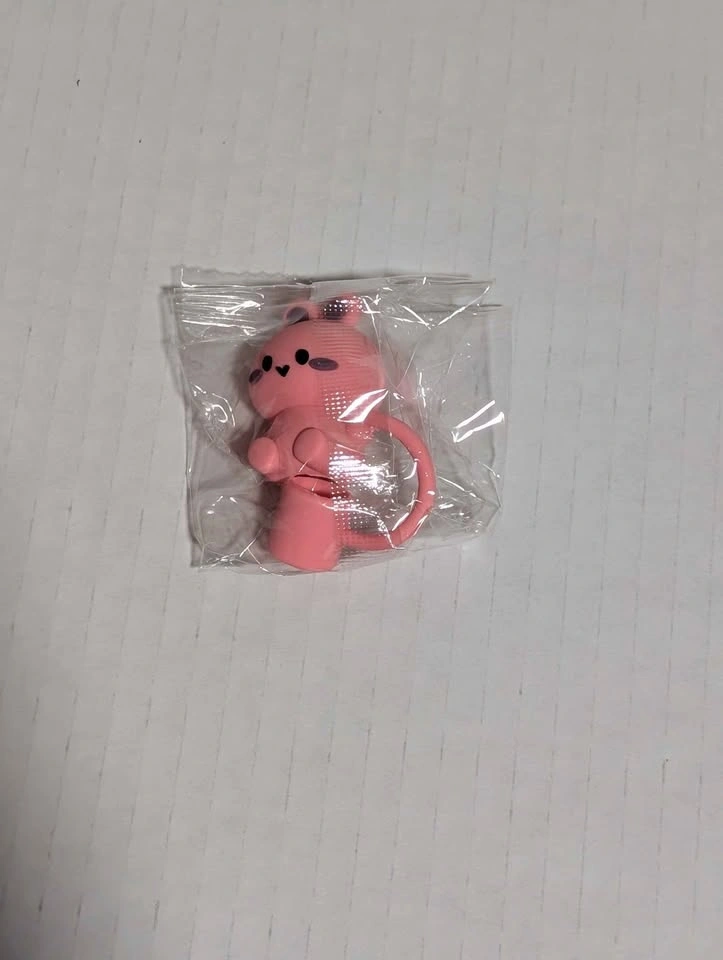 Set of 3 Silicone Straw Toppers - Frog, Pink Animal, and White A - photo 2