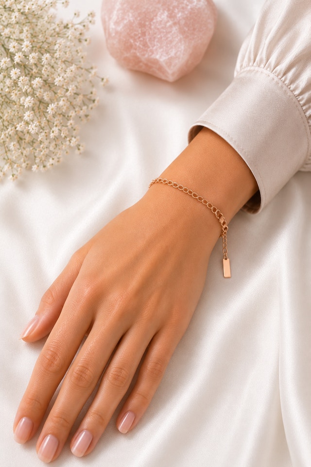 New elegant Italian bracelet, rose gold plated