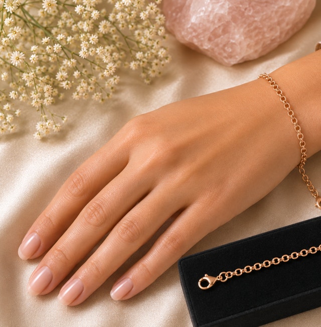 New elegant Italian bracelet, rose gold plated - photo 5
