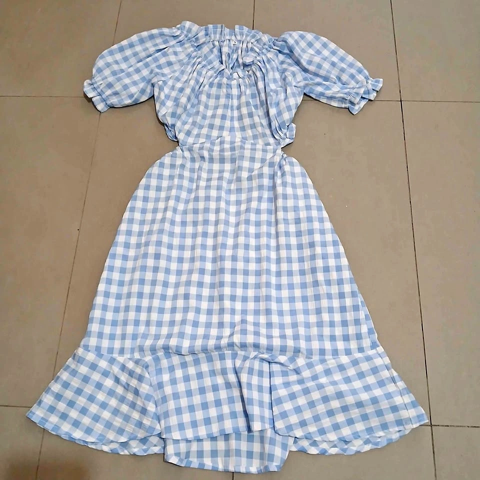 ⚽ Blue and White Gingham Dress