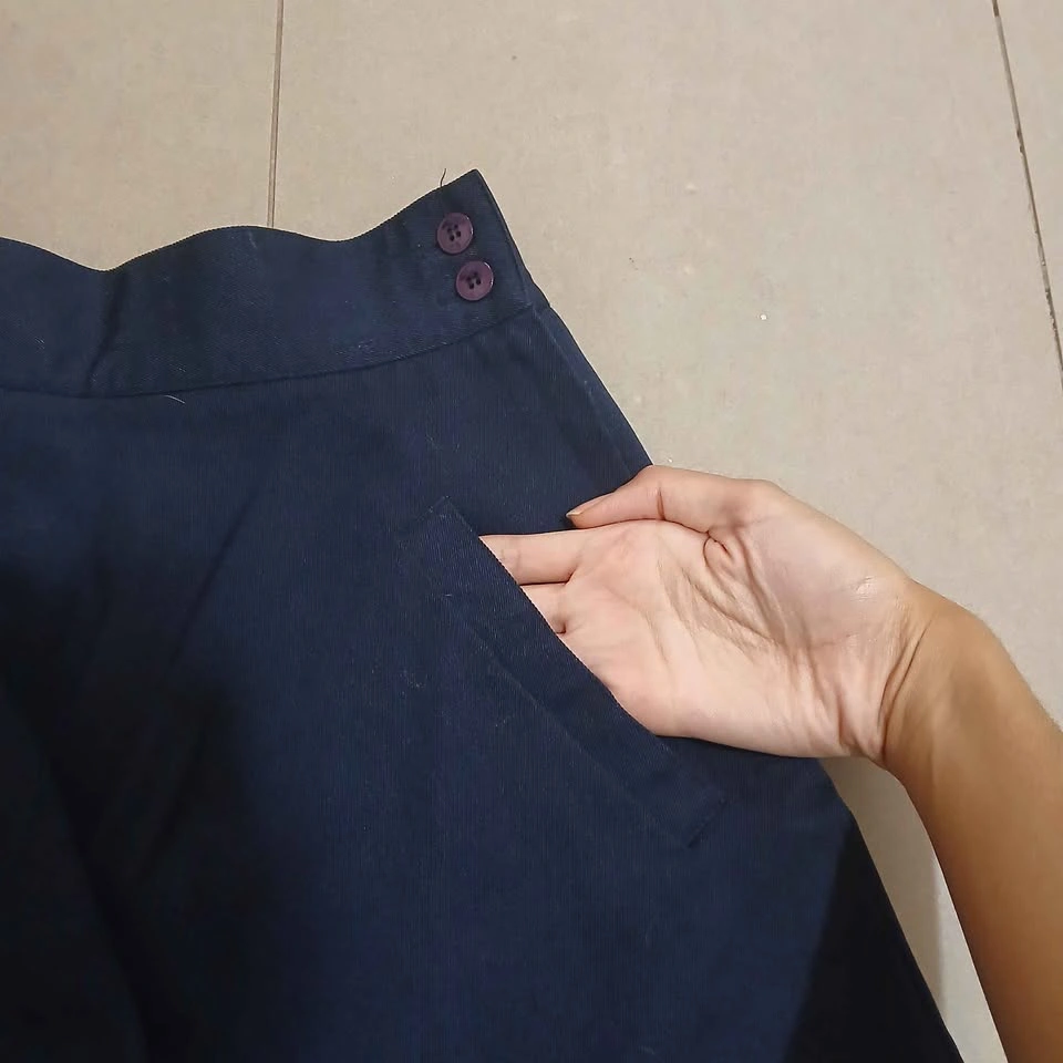 ⚽ Navy Blue 100% Wool Skirt - photo 2