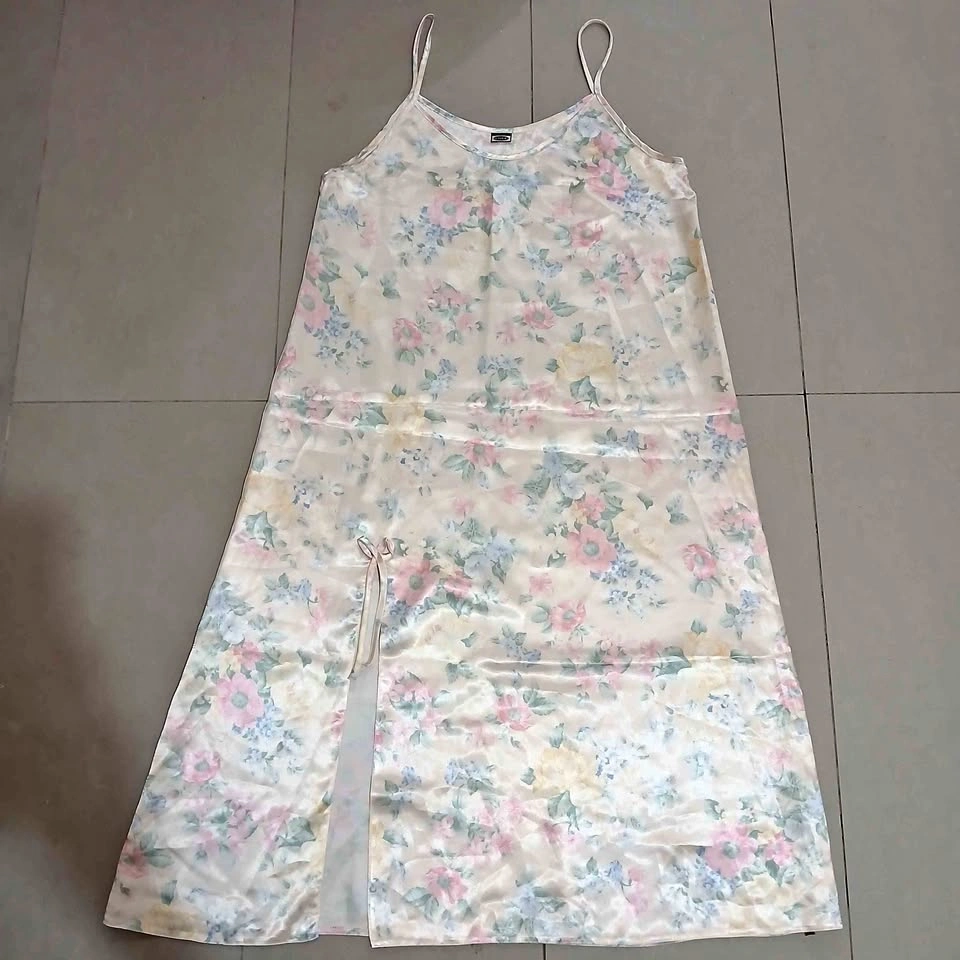 ⚽ Floral Satin Slip Dress
