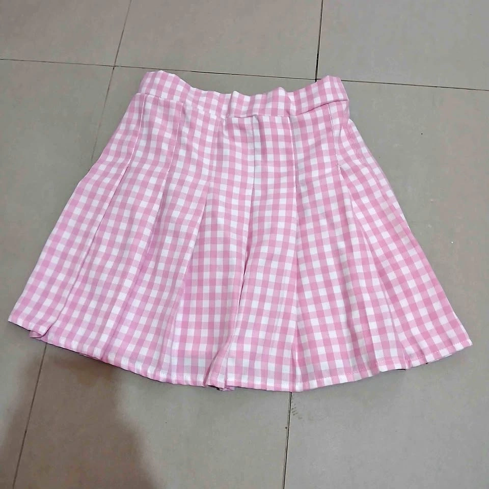 ⚽ Pink Gingham Mini Skirt