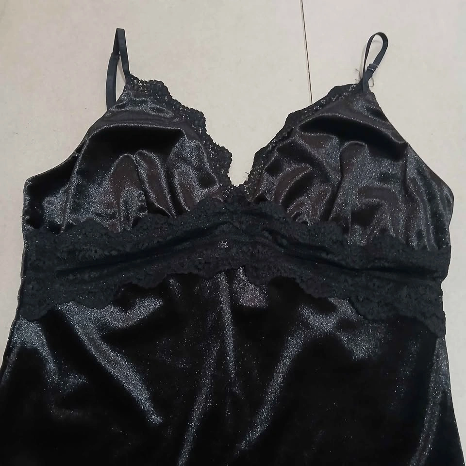 ⚽ Black Velvet Slip Dress - photo 2