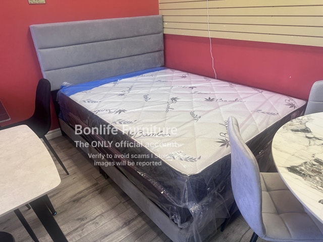 Velvet Bed Frame Double Queen King