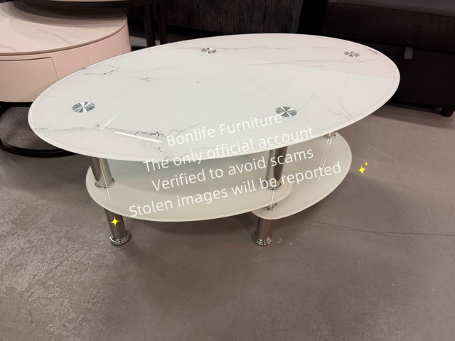 Modern Oval Glass Coffee Table
