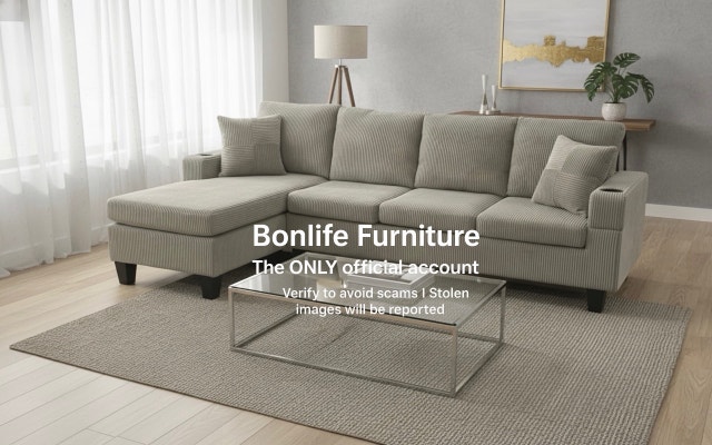 Corduroy Sectional Sofa - photo 3