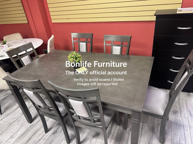 7pc wooden dining table set on sale