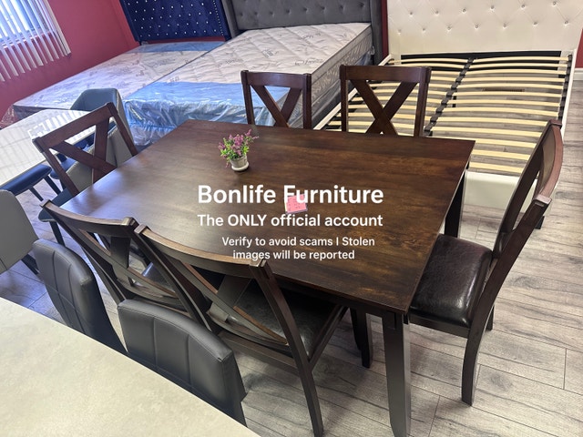 Amazing 7pc Wooden Dining Table Set