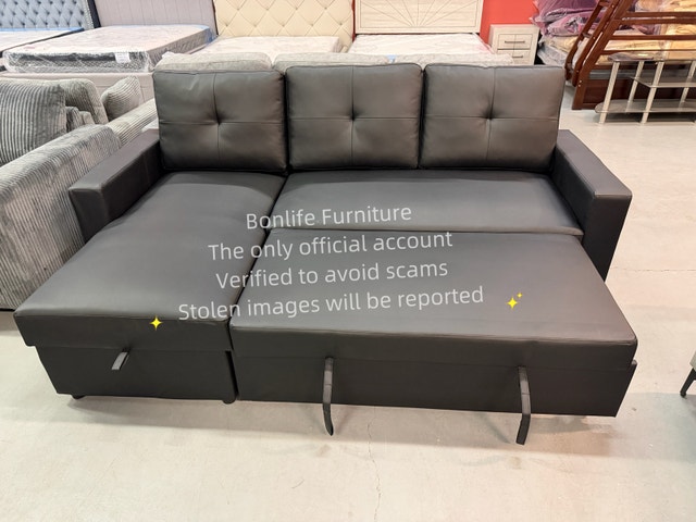 faux leather sectional sofa bed on sale