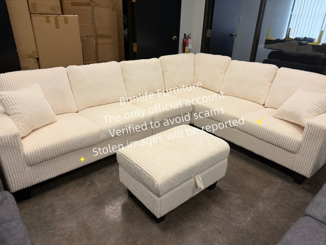 large corduroy sectional sofa with ottoman