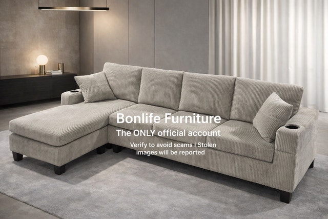 comfy corduroy sectional sofa on sale - photo 3