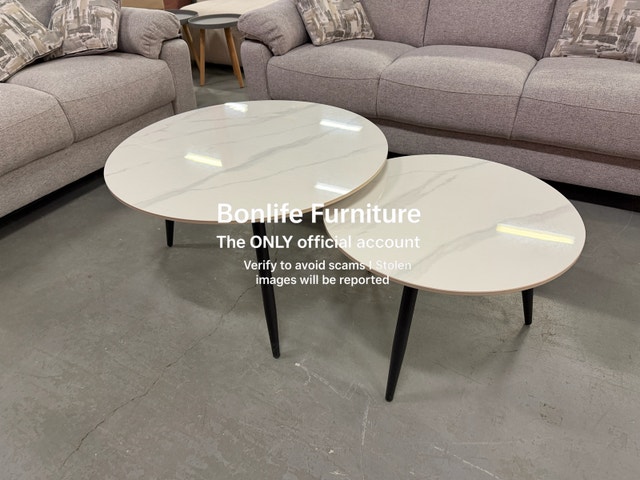 Modern Marble Stone Coffee Table Set