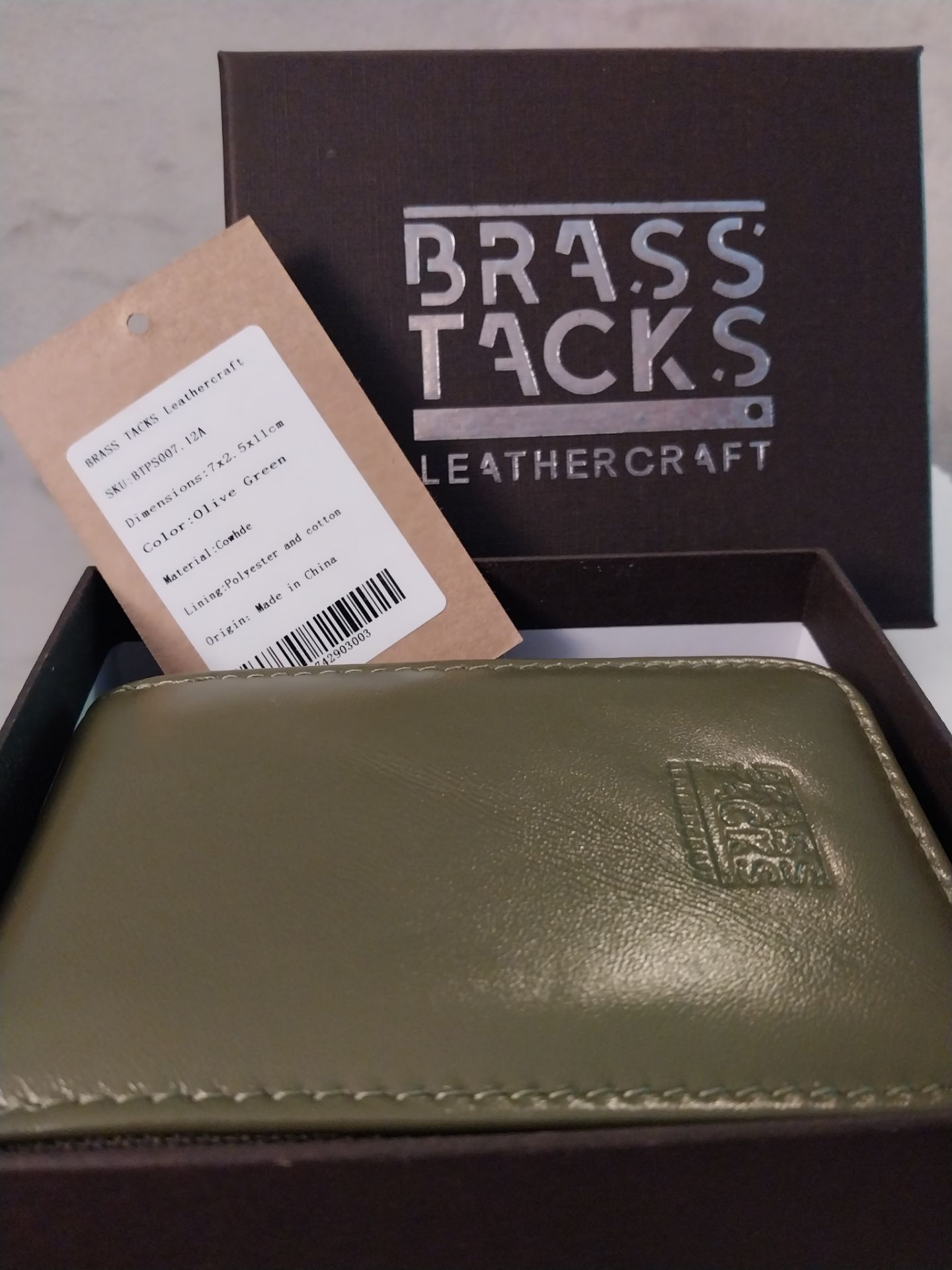Leather RFID Wallet, olive green, Brand New w tags - photo 5
