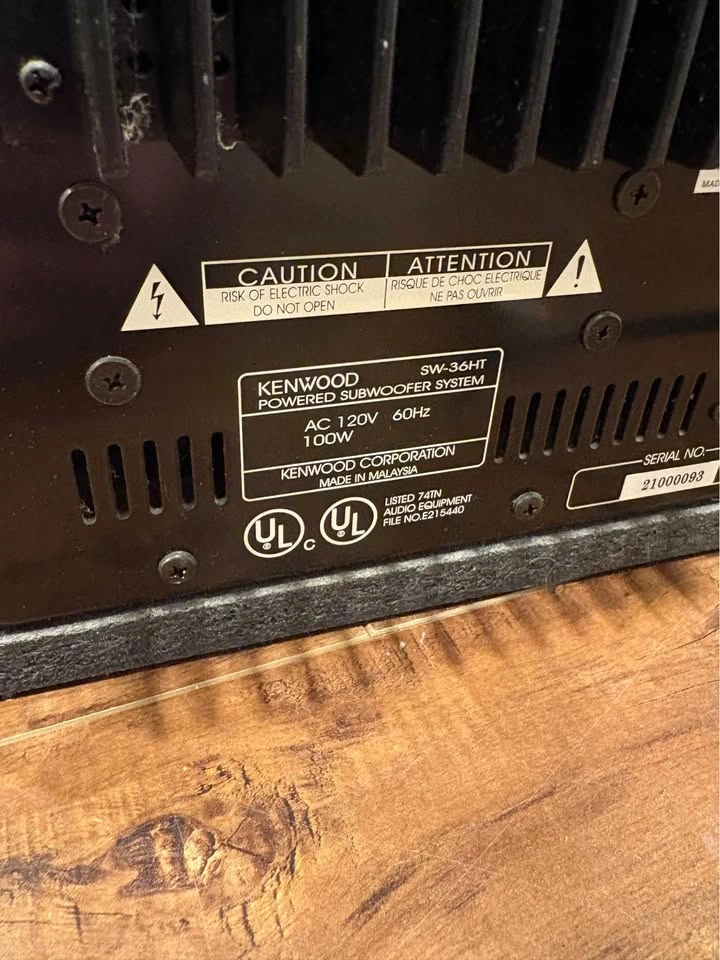 Kenwood SW-36HT powered subwoofer - photo 4