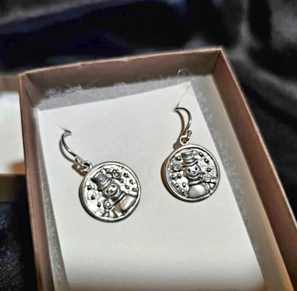 Silpada snowman sterling silver 925 earrings brand new BNIB thumbnail