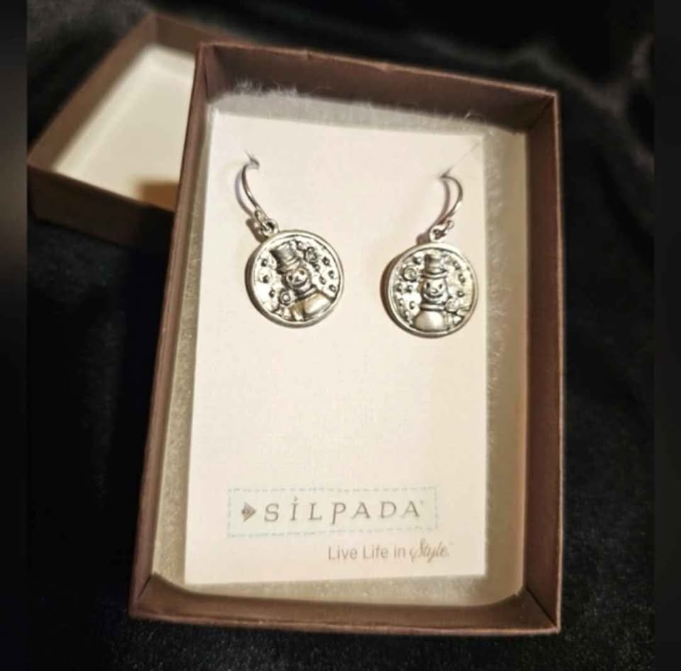 Silpada snowman sterling silver 925 earrings brand new BNIB - photo 2