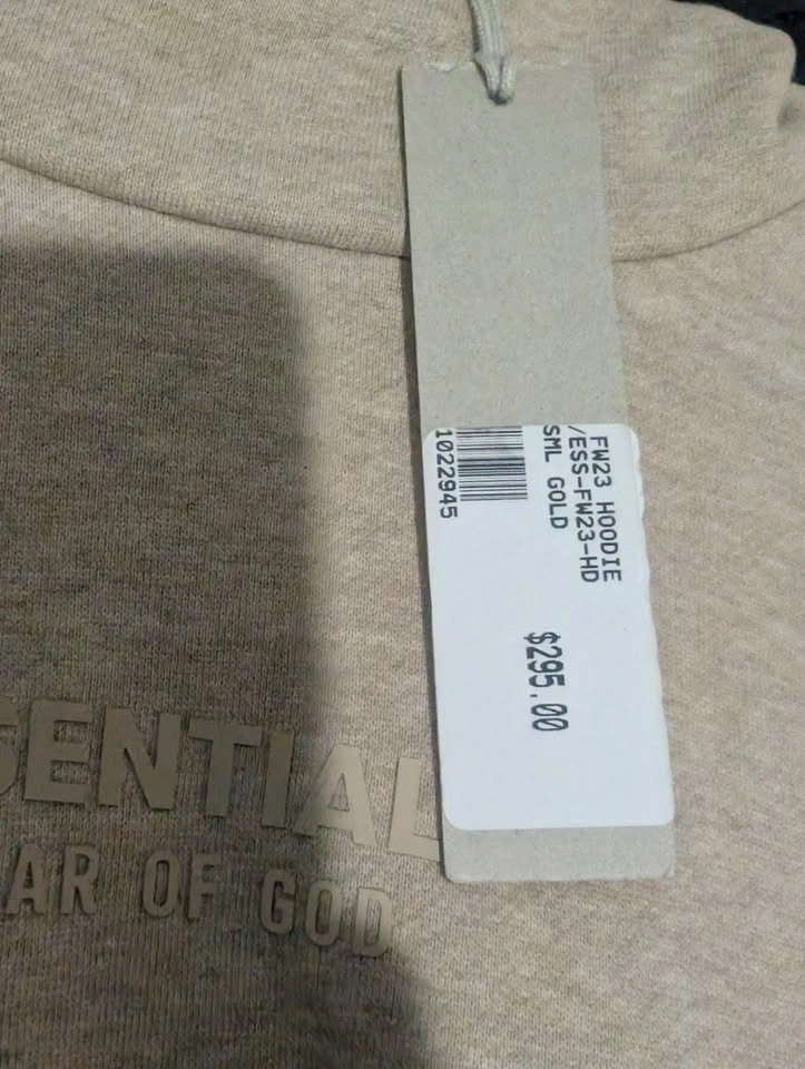 Fear of God Essentials Gold Hoodie Small – New With Tags - photo 5