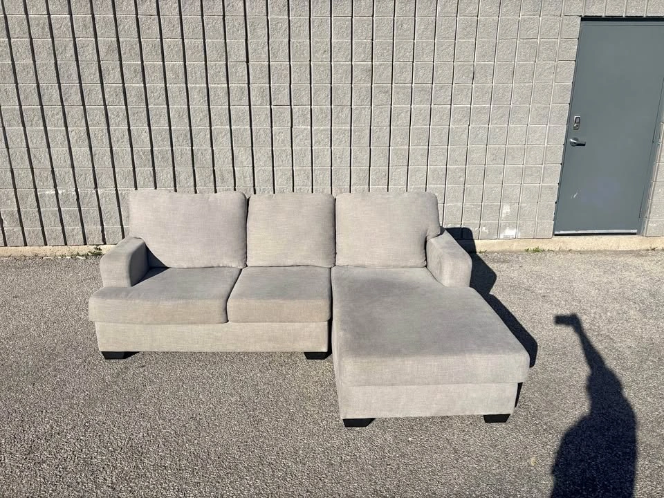 Light Grey Sectional Couch with Chaise