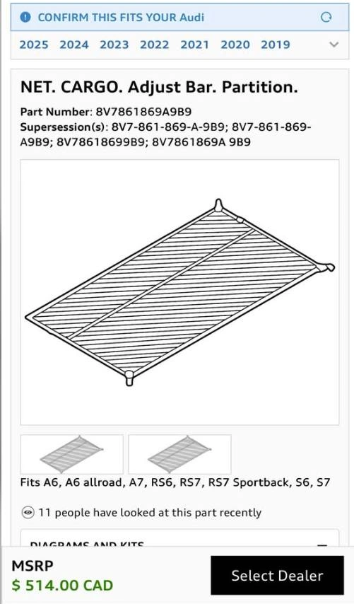 Audi Q5 Cargo Partition Net_80A 861 691 A - photo 4