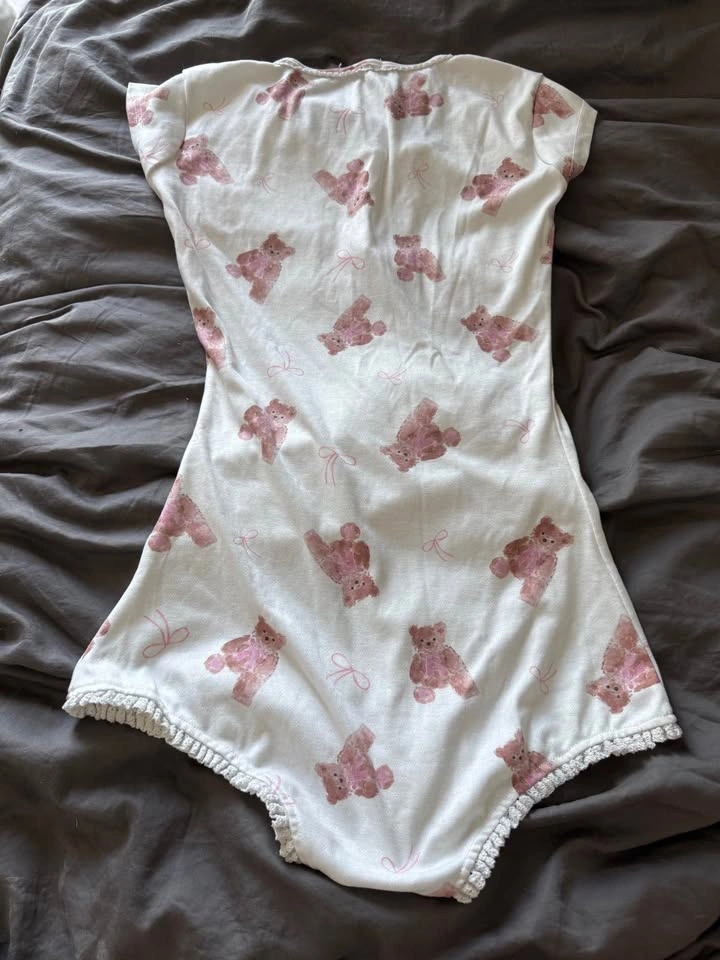 Soft Teddy Bear and Bow Sleep Bodysuit Onesies - photo 3