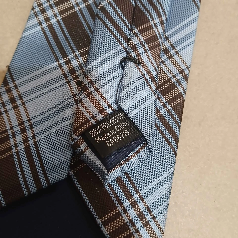 ⚽ Blue Plaid Clip-on Tie - photo 4