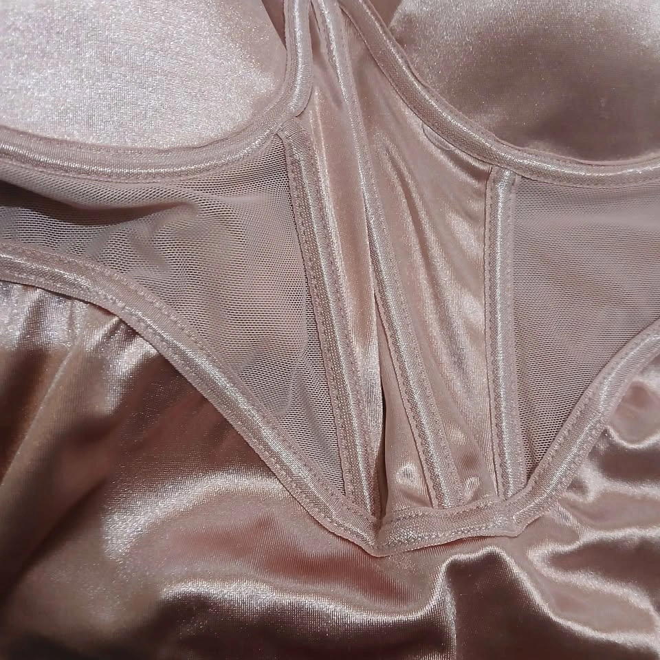 ⚽ Pink Satin Corset Bodysuit - photo 2