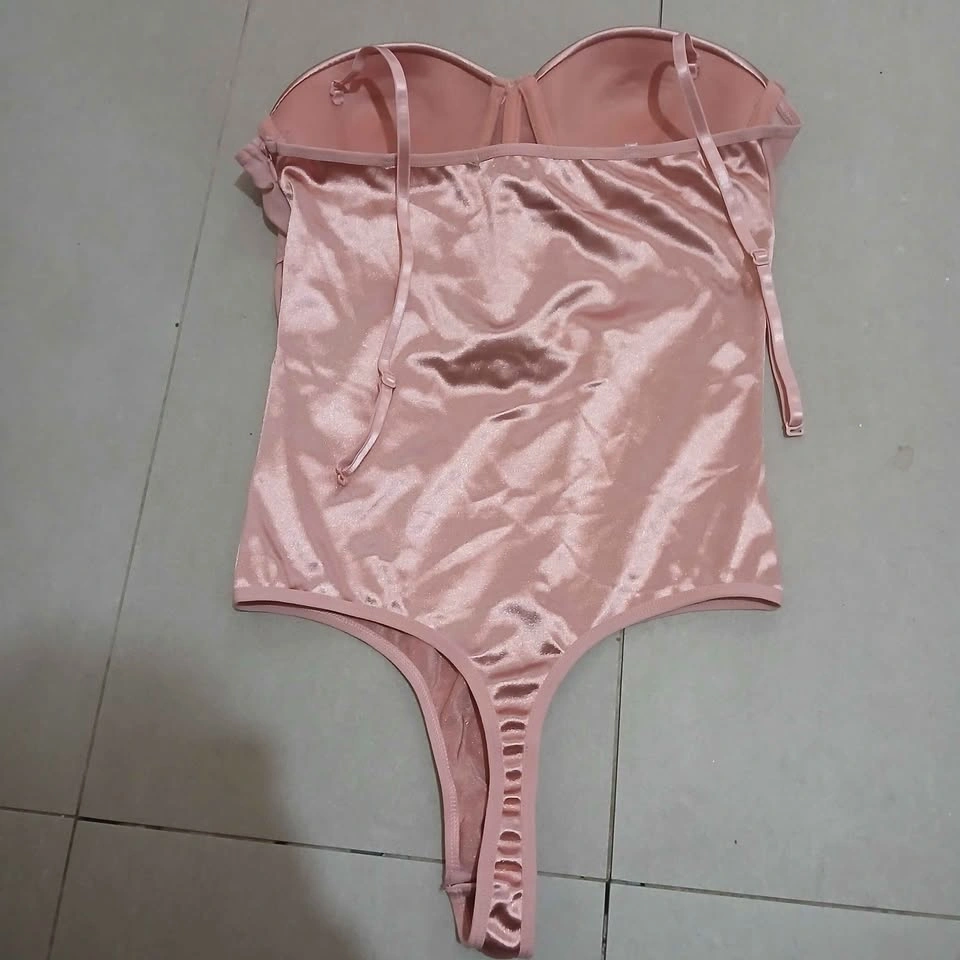 ⚽ Pink Satin Corset Bodysuit - photo 4