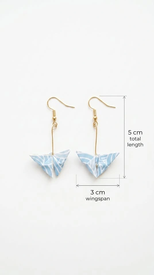 Handmade Japanese Paper Butterfly Earrings | Lightweight - photo 4