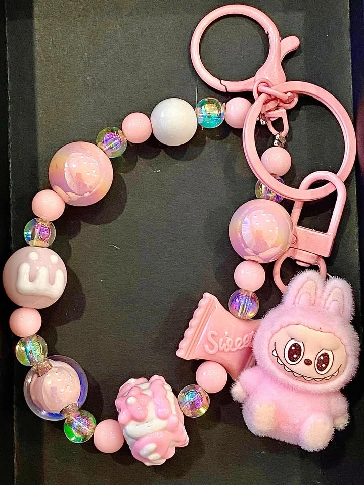 Cute Labubu Keychain - pink