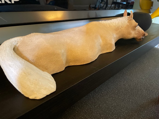 One-of-a-Kind Clay Swimming Horse Sculpture - photo 2